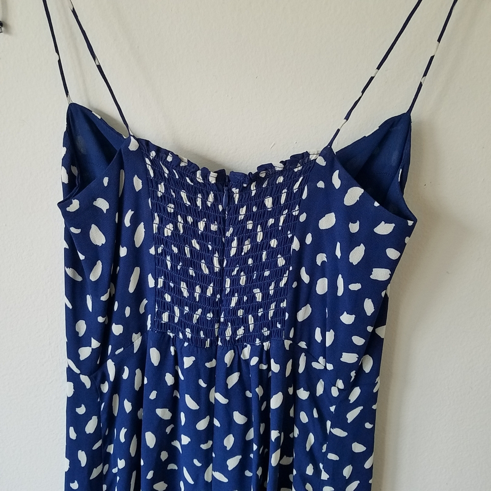 Reformation Juliette Moray Blue Midi Dress Spaghetti Strap Sweetheart Neckline - Picture 9 of 16